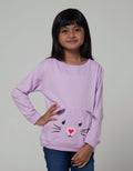 Little M Long Sleeve T-Shirt Saku Cat Bordir