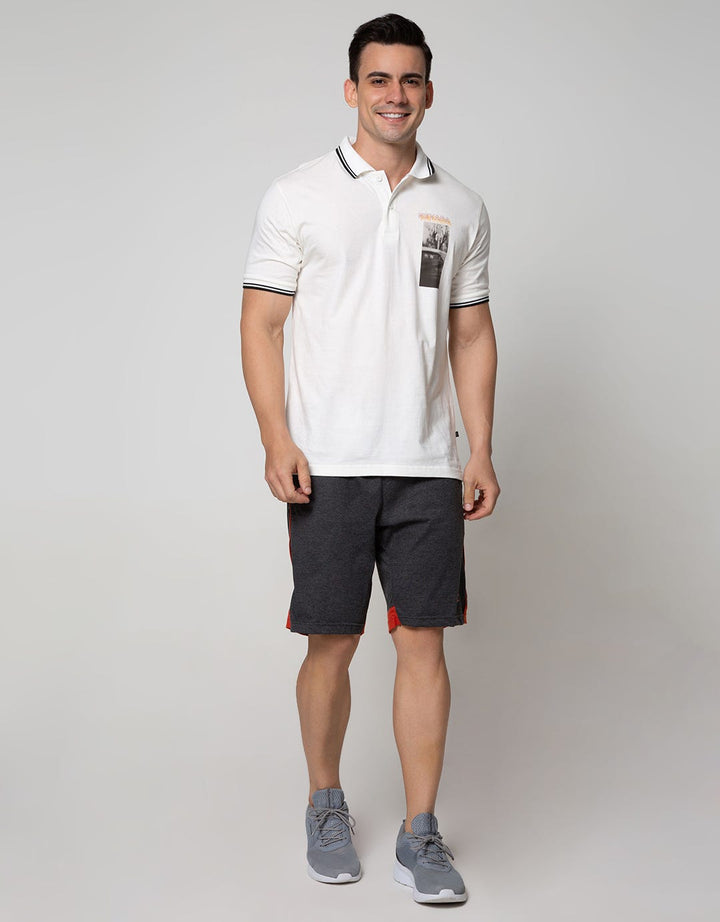 Cole Short Pants Knit Misty With Kontras Kombinasi