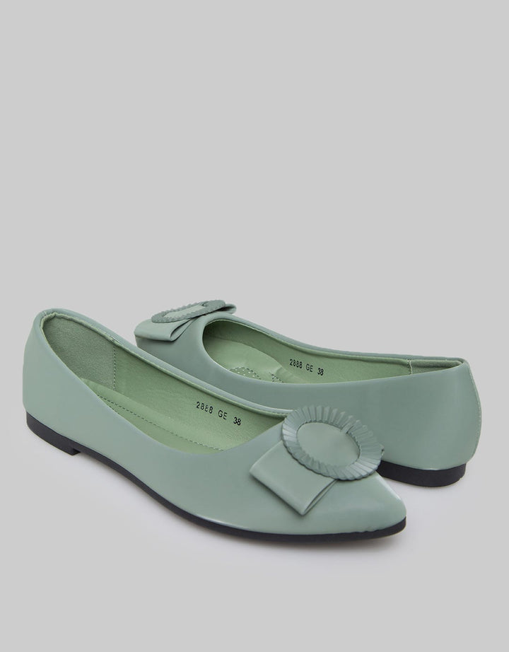 Laviola Pointy Round Belt Flat Shoes