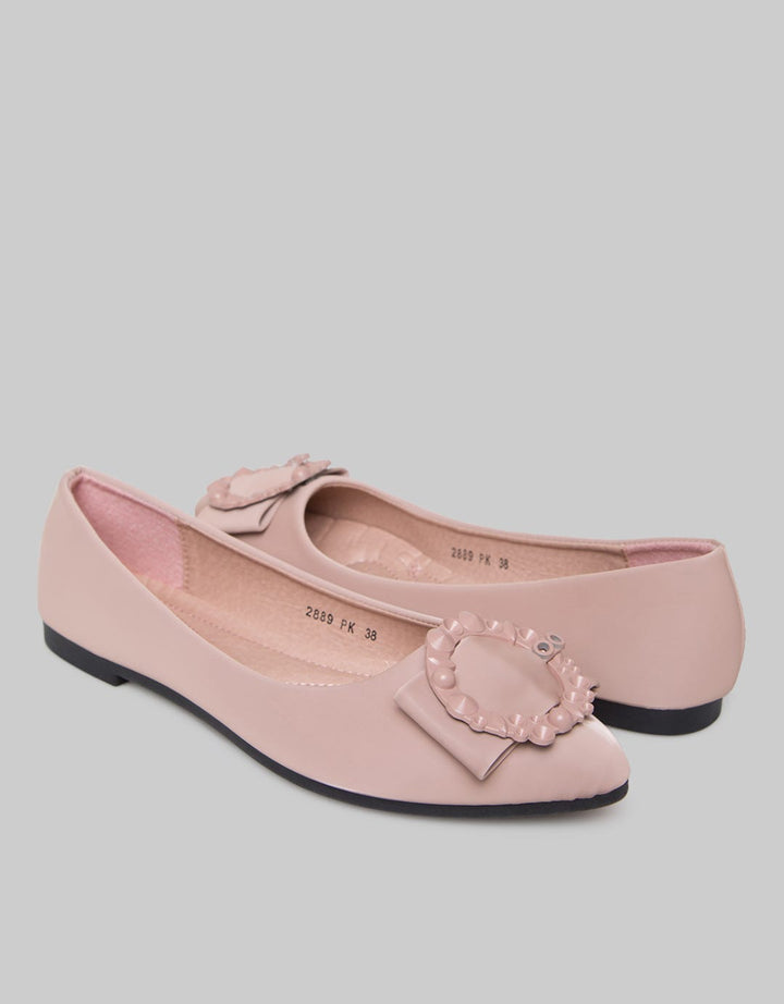 Laviola Ribbon With Circle Flat Shoes