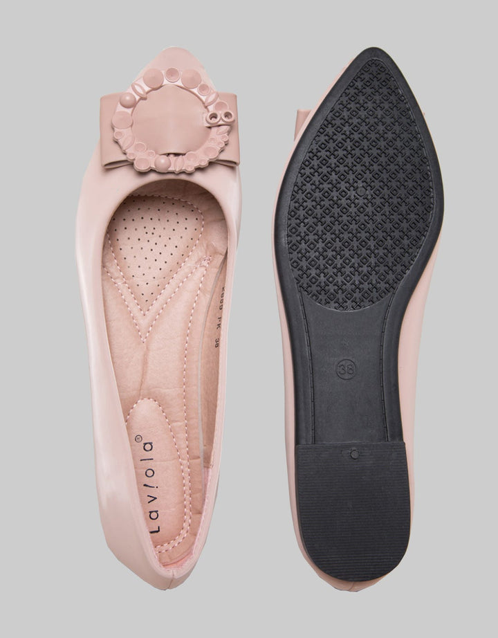 Laviola Ribbon With Circle Flat Shoes