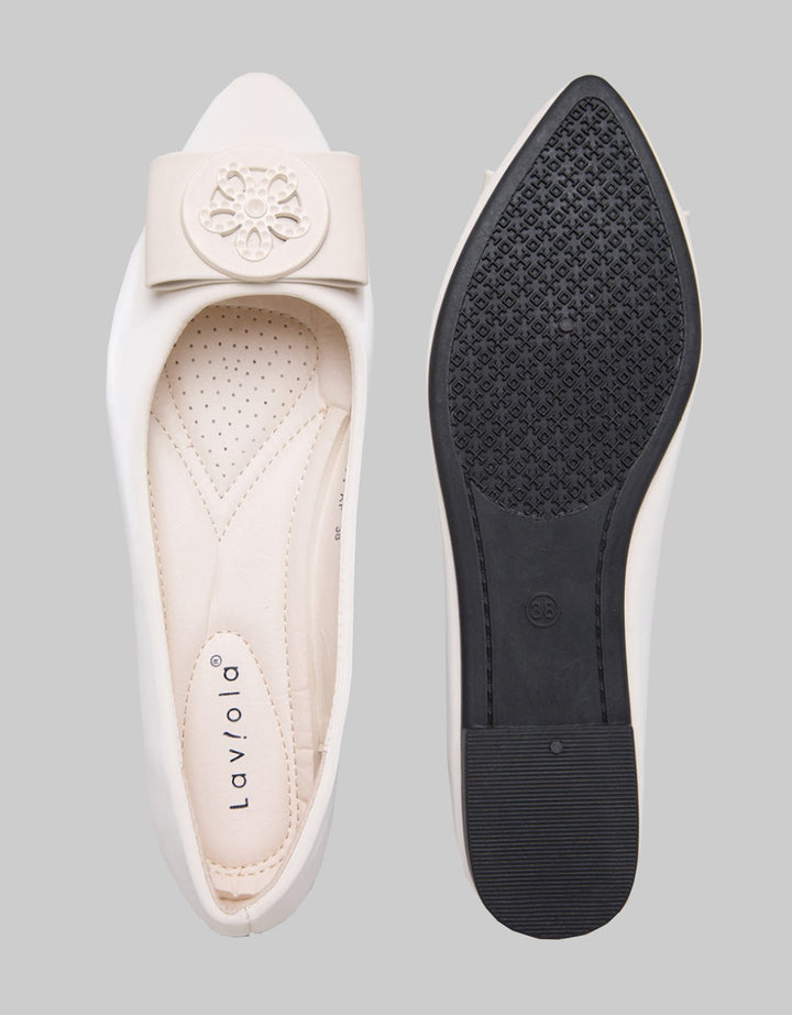 Laviola Flower Ribbon Flat Shoes