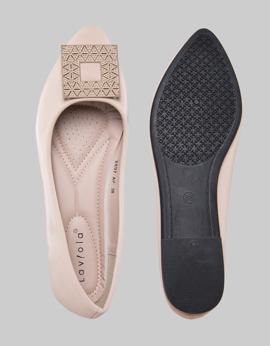 Laviola Square Accessories Flat Shoes