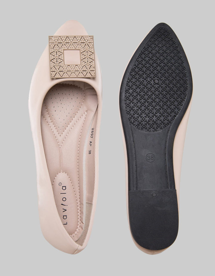 Laviola Square Accessories Flat Shoes