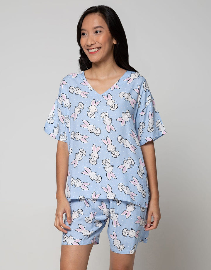Nevada Short Sleeve Pajama Shorts Baby Rabbit