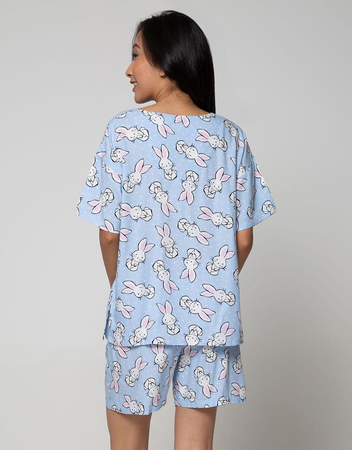 Nevada Short Sleeve Pajama Shorts Baby Rabbit