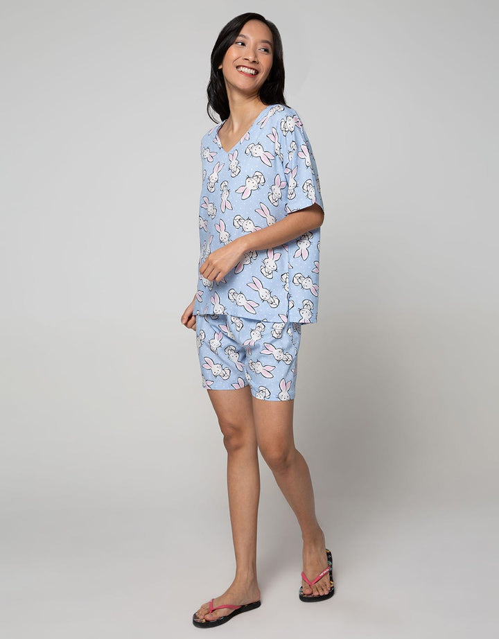 Nevada Short Sleeve Pajama Shorts Baby Rabbit