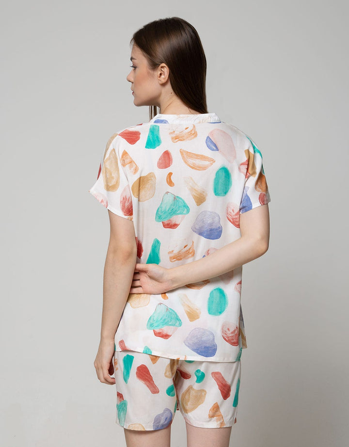 Nevada Short Sleeve Pajama Shorts Bubble