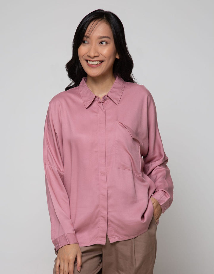 Nevada Long Sleeve Shirt Top Rayonn Regular With Pocket