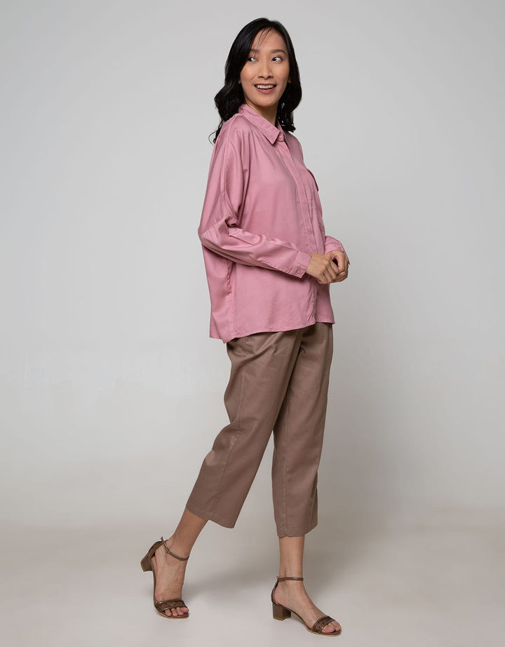 Nevada Long Sleeve Shirt Top Rayonn Regular With Pocket