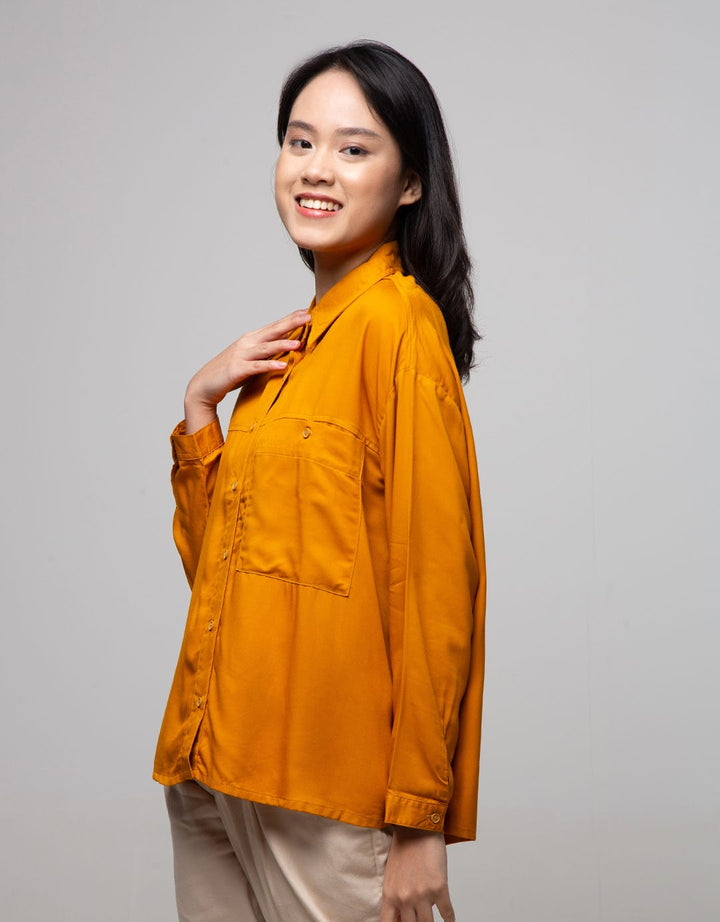 Nevada Long Sleeve Shirt Top Oversize With Pocket