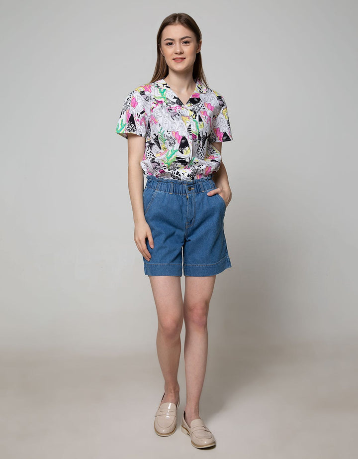 Nevada Denim Short Pants Paper Bag Medium Denim