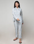 St. Yves Long Sleeve Pyjama Pants Bright Anemone Pl-Bria:Pastel Blue:M:Floral:Ls Pyjama Pant