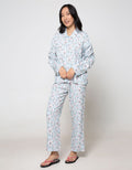 St. Yves Long Sleeve Pyjama Pants Bright Anemone Pl-Bria:Pastel Blue:M:Floral:Ls Pyjama Pant