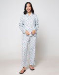 St. Yves Long Sleeve Pyjama Pants Bright Anemone Pl-Bria:Pastel Blue:M:Floral:Ls Pyjama Pant