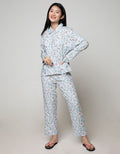 St. Yves Long Sleeve Pyjama Pants Bright Anemone Pl-Bria:Pastel Blue:M:Floral:Ls Pyjama Pant
