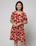 St. Yves Short Sleeve Midi Dress Aubrrieta Delta