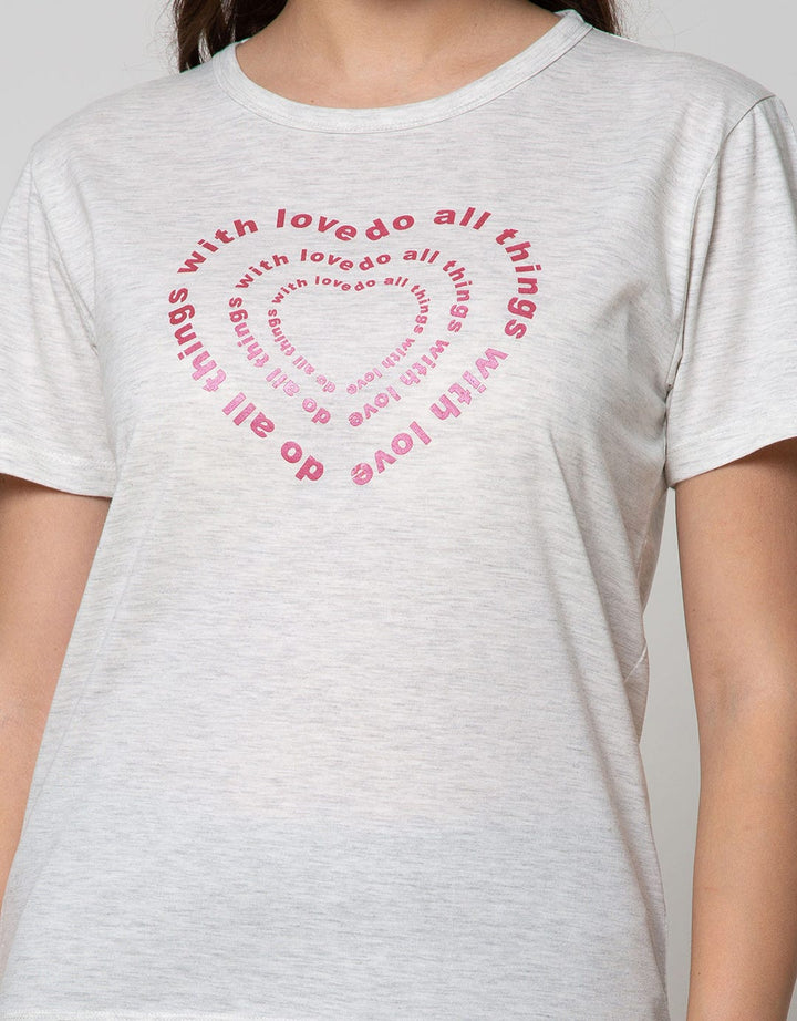 Nevada Short Sleeve T-Shirt Wording Chest Heart Wording
