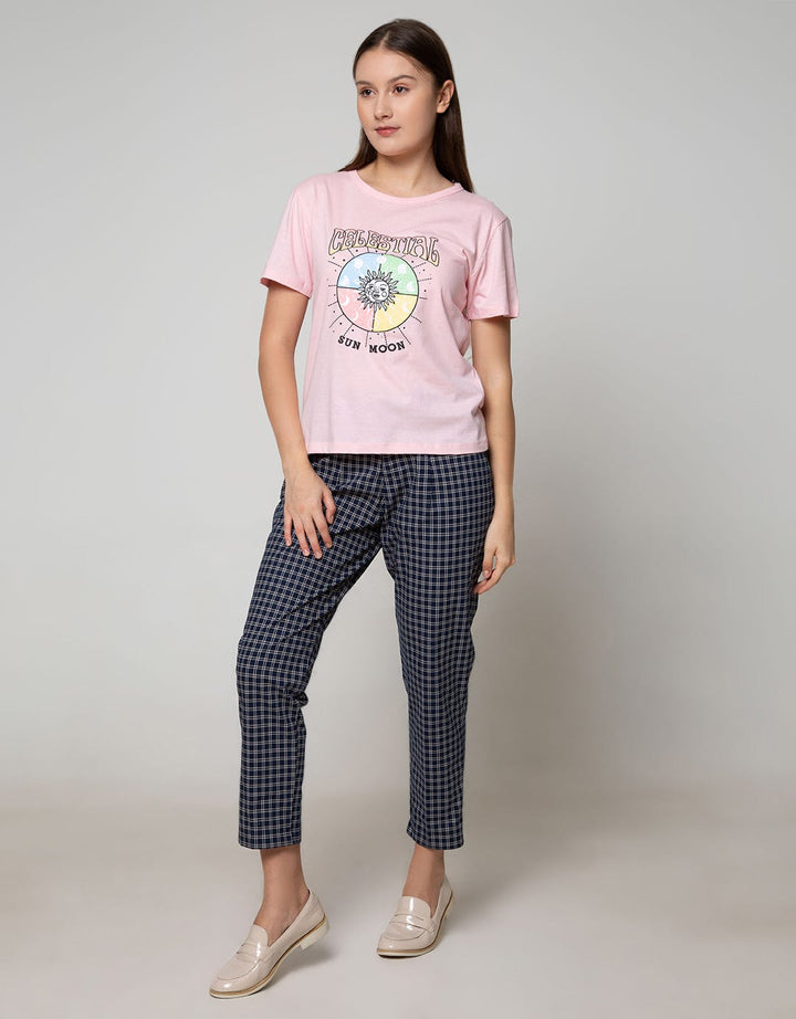 Nevada Short Sleeve T-Shirt Celestial Print Chest Round