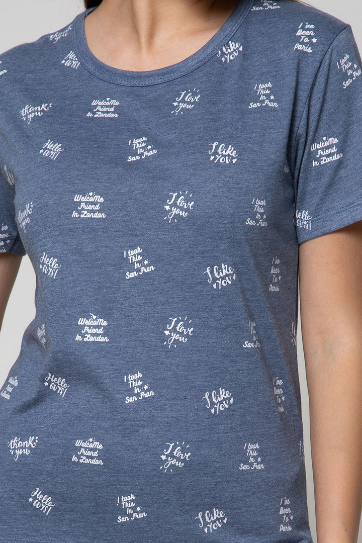 Nevada Short Sleeve T-Shirt Wording Print Random Full