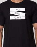 T Zone Short Sleeve T-Shirt Print Graphic Theme Monochrome No Bad Days