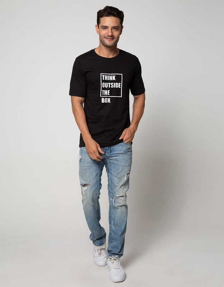 T Zone Short Sleeve T-Shirt Print Graphic Theme Monochrome Think