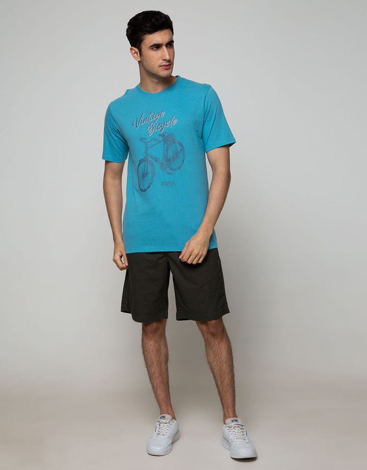 T Zone Short Sleeve T-Shirt Print Graphic Bicycle Vintage