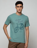 T Zone Short Sleeve T-Shirt Print Graphic Bicycle Vintage