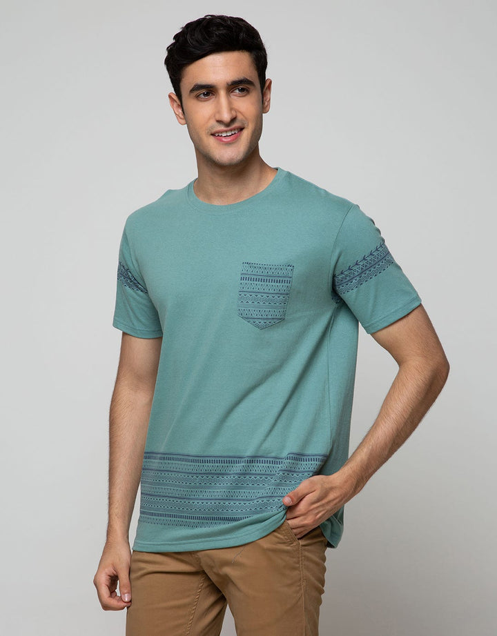 T Zone Short Sleeve T-Shirt Print Graphic Theme Tribal 1 Pocket