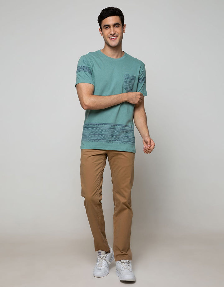 T Zone Short Sleeve T-Shirt Print Graphic Theme Tribal 1 Pocket