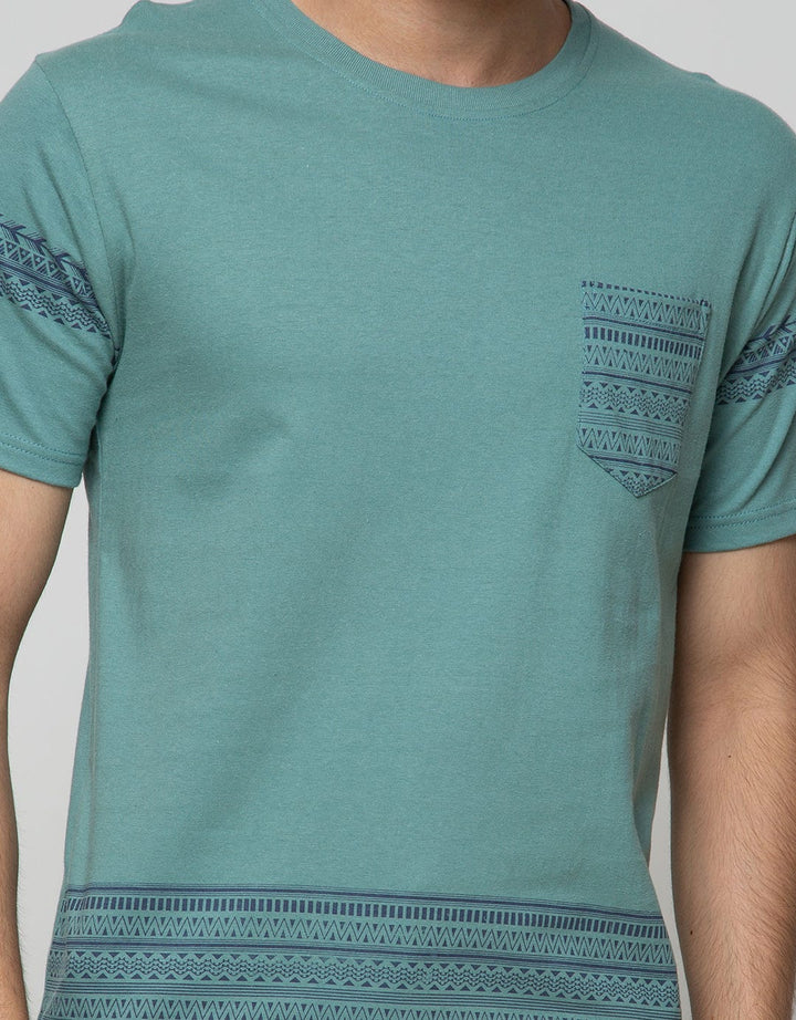 T Zone Short Sleeve T-Shirt Print Graphic Theme Tribal 1 Pocket