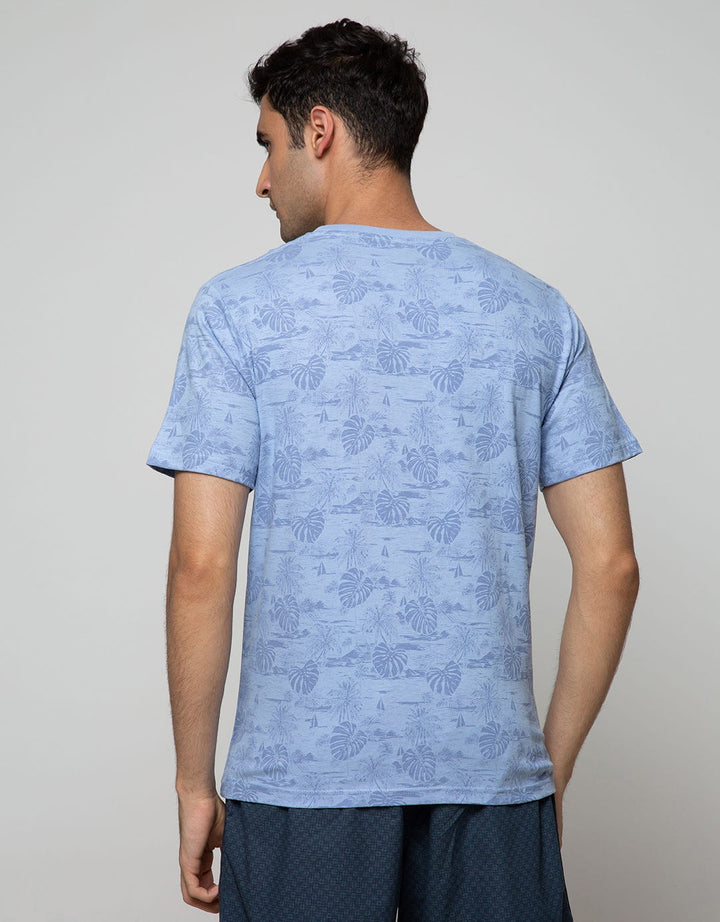 T Zone Short Sleeve T-Shirt Print Fullprint Holiday Mood