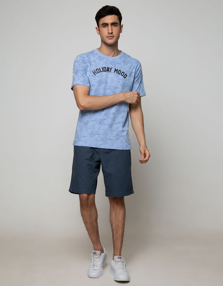 T Zone Short Sleeve T-Shirt Print Fullprint Holiday Mood
