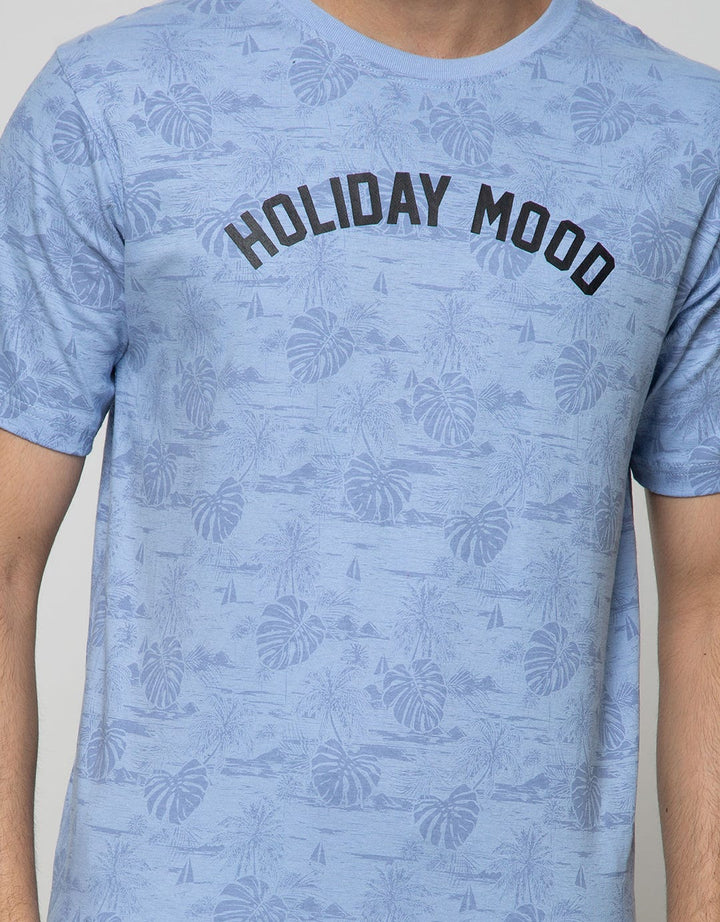T Zone Short Sleeve T-Shirt Print Fullprint Holiday Mood