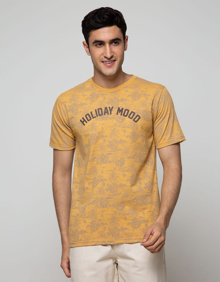 T Zone Short Sleeve T-Shirt Print Fullprint Holiday Mood