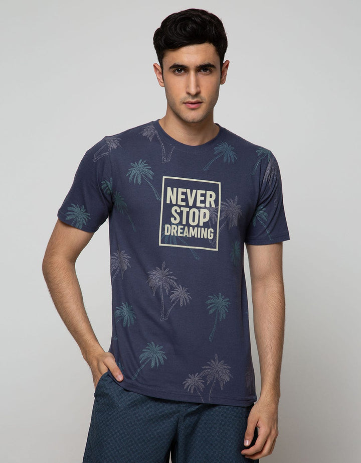 T Zone Short Sleeve T-Shirt Print Fullprint Never Stop Dreaming