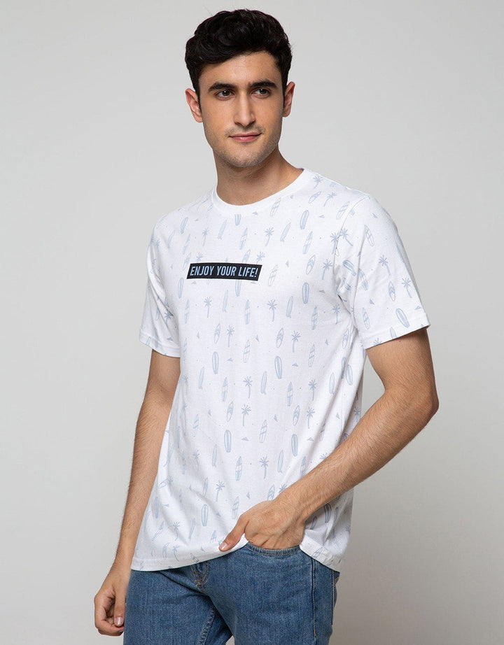 T Zone Short Sleeve T-Shirt Print Fullprint Enjoy Your Life