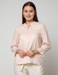Connexion Blouse 7 /8 Sleeve Rayon Twill Ruffle Neck
