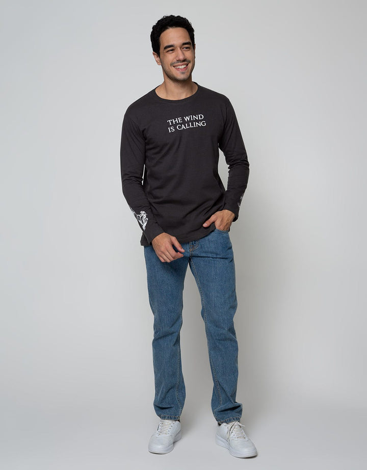 T Zone Long Sleeve T-Shirt Print - The Wind Is Calling