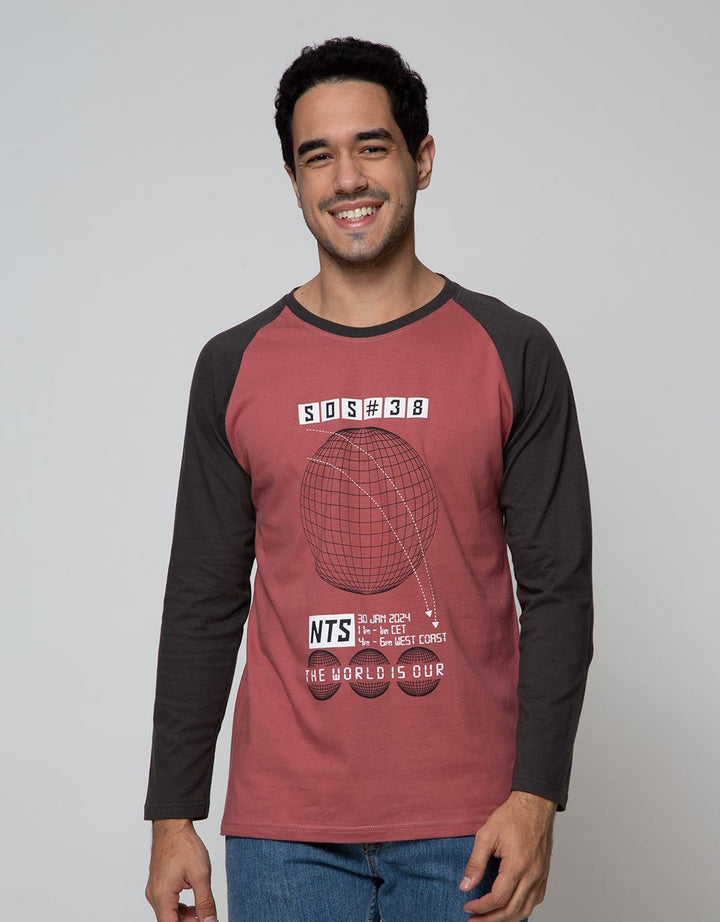 T Zone Long Sleeve Raglan T-Shirt Print NTS