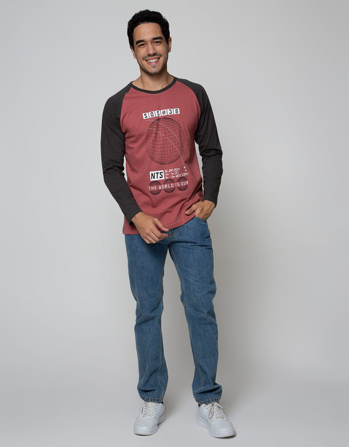 T Zone Long Sleeve Raglan T-Shirt Print NTS