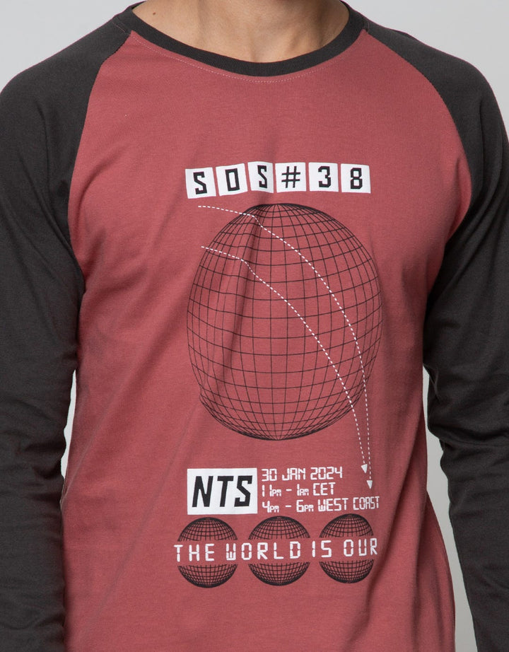 T Zone Long Sleeve Raglan T-Shirt Print NTS