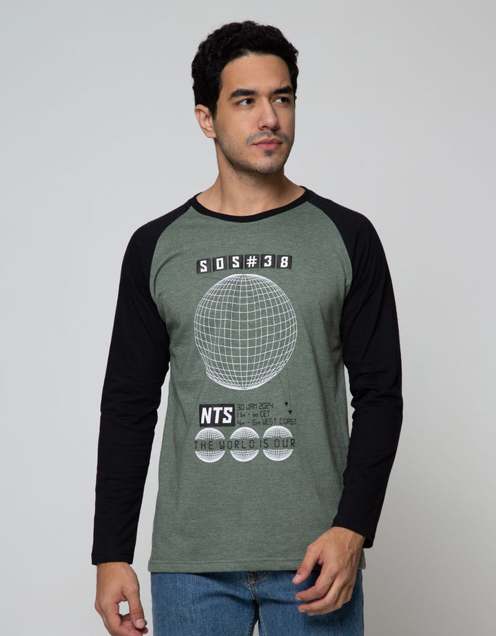 T Zone Long Sleeve Raglan T-Shirt Print NTS