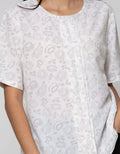 St. Yves Short Sleeve Blouse Top Print