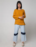 St. Yves Long Sleeve Blouse Top With Lace Bottom