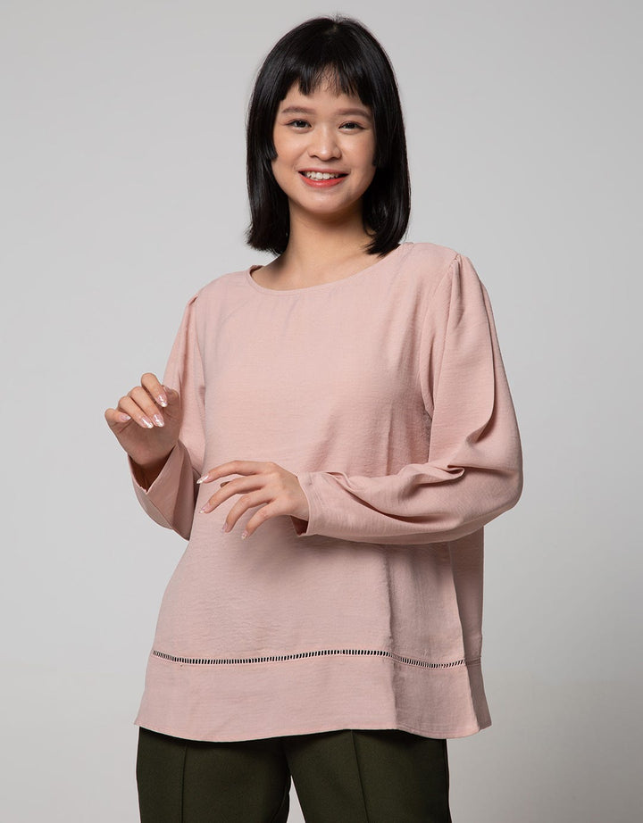 St. Yves Long Sleeve Blouse Top With Lace Bottom
