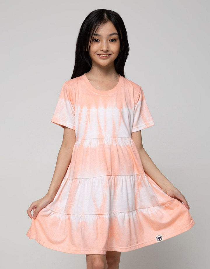 Nevada Short Sleeve Midi Dress Daily Geber 3 Tie Dye Rmdldr01:Coral:9-10:Ombre:Ss Midi Dress