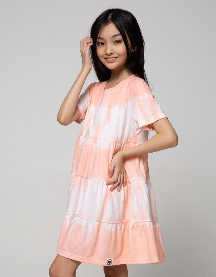 Nevada Short Sleeve Midi Dress Daily Geber 3 Tie Dye Rmdldr01:Coral:9-10:Ombre:Ss Midi Dress