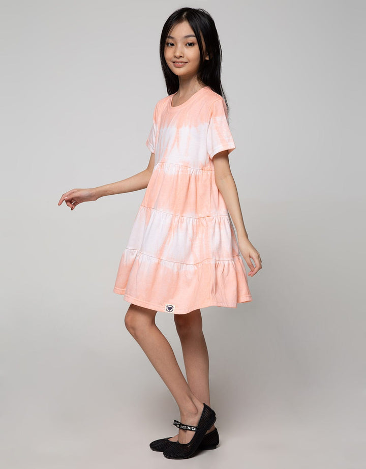 Nevada Short Sleeve Midi Dress Daily Geber 3 Tie Dye Rmdldr01:Coral:9-10:Ombre:Ss Midi Dress