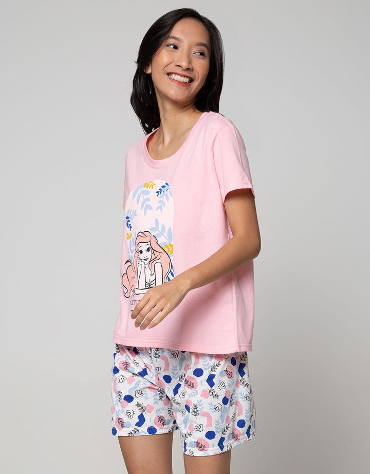 Disney Cute Ariel Short Sleeve Pyjama Shorts Pants